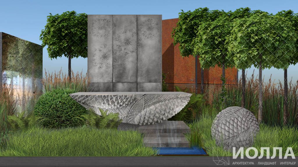 Арт-бетон в ландшафтном дизайне, проектирование и строительство парковой архитектуры